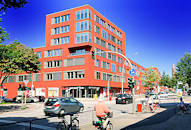5515 Neubau auf dem ehem. Krankenhausgelnde des Allgemeinen Krankenhauses Barmbek - Strassenverkehr auf der Fuhlbttler Strasse - Bilder aus den Hamburger Stadtteilen.