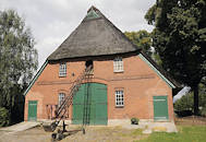 9267 Hamburg Billwerder Billdeich Bauernhaus Reetdach, Strohdach.